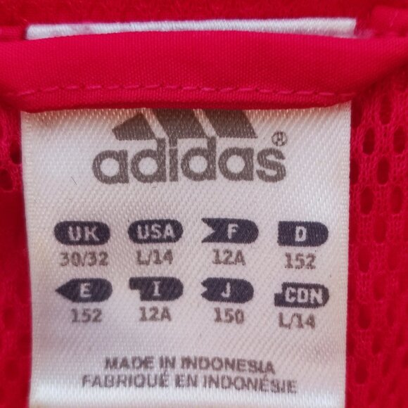 Adidas hooded windbreaker pink white  3 black stripes women's junior size L 14 - Picture 5 of 5